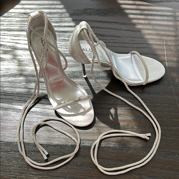 ALDO Silver Strappy Heels - Picture 6 of 15